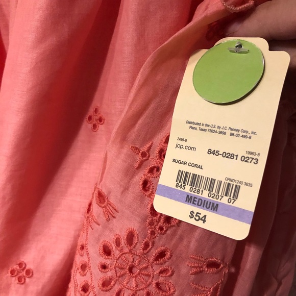 Cotton coral mini dress - Picture 7 of 8